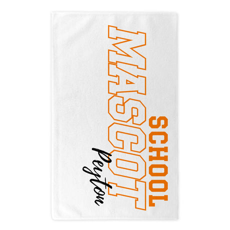 Custom School Spirit Rally Towel With School and Mascot with Outline Design