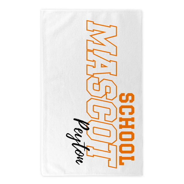 Custom School Spirit Rally Towel With School and Mascot with Outline Design