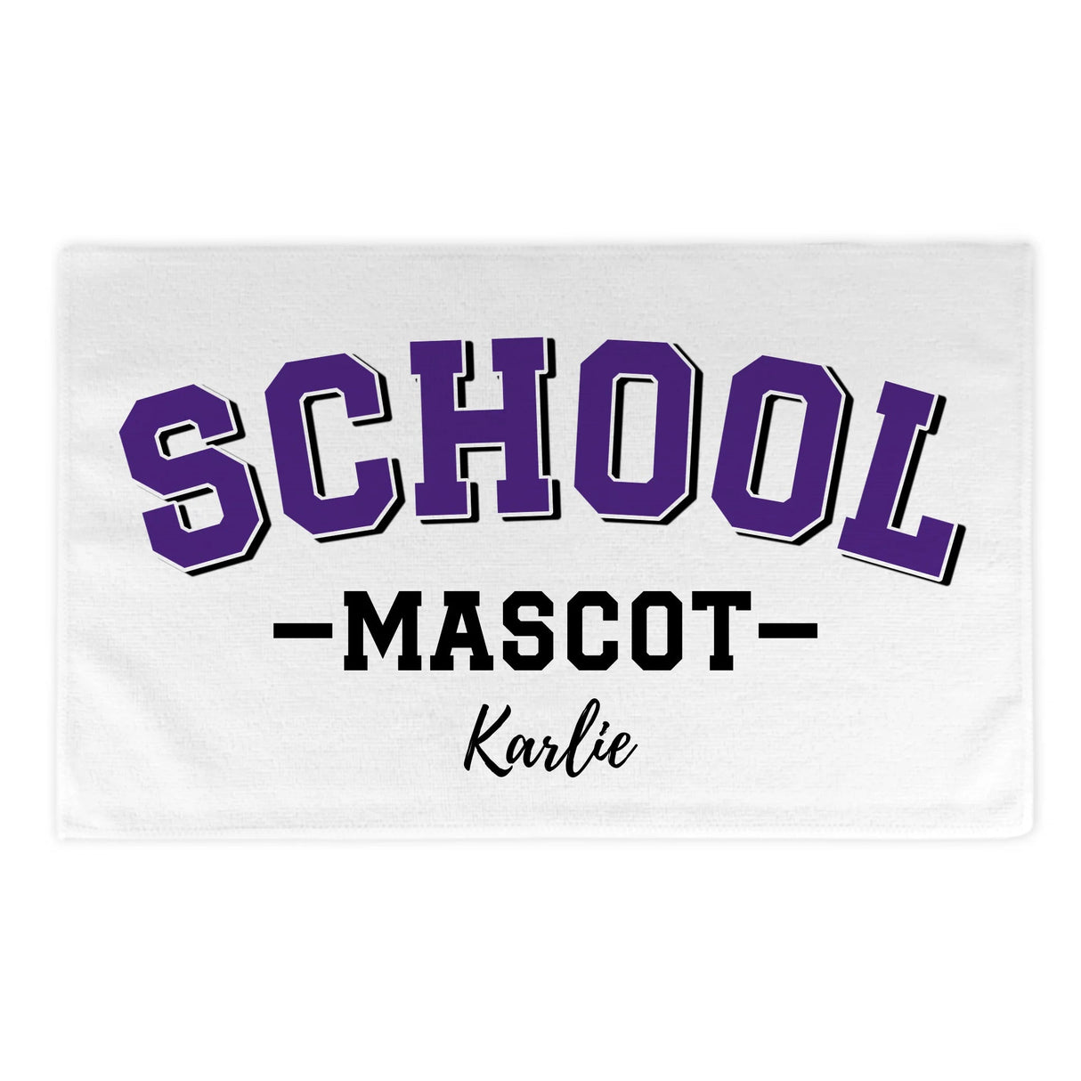 Custom School Spirit Rally Towel With School and Mascot Name With Classic Arch Design
