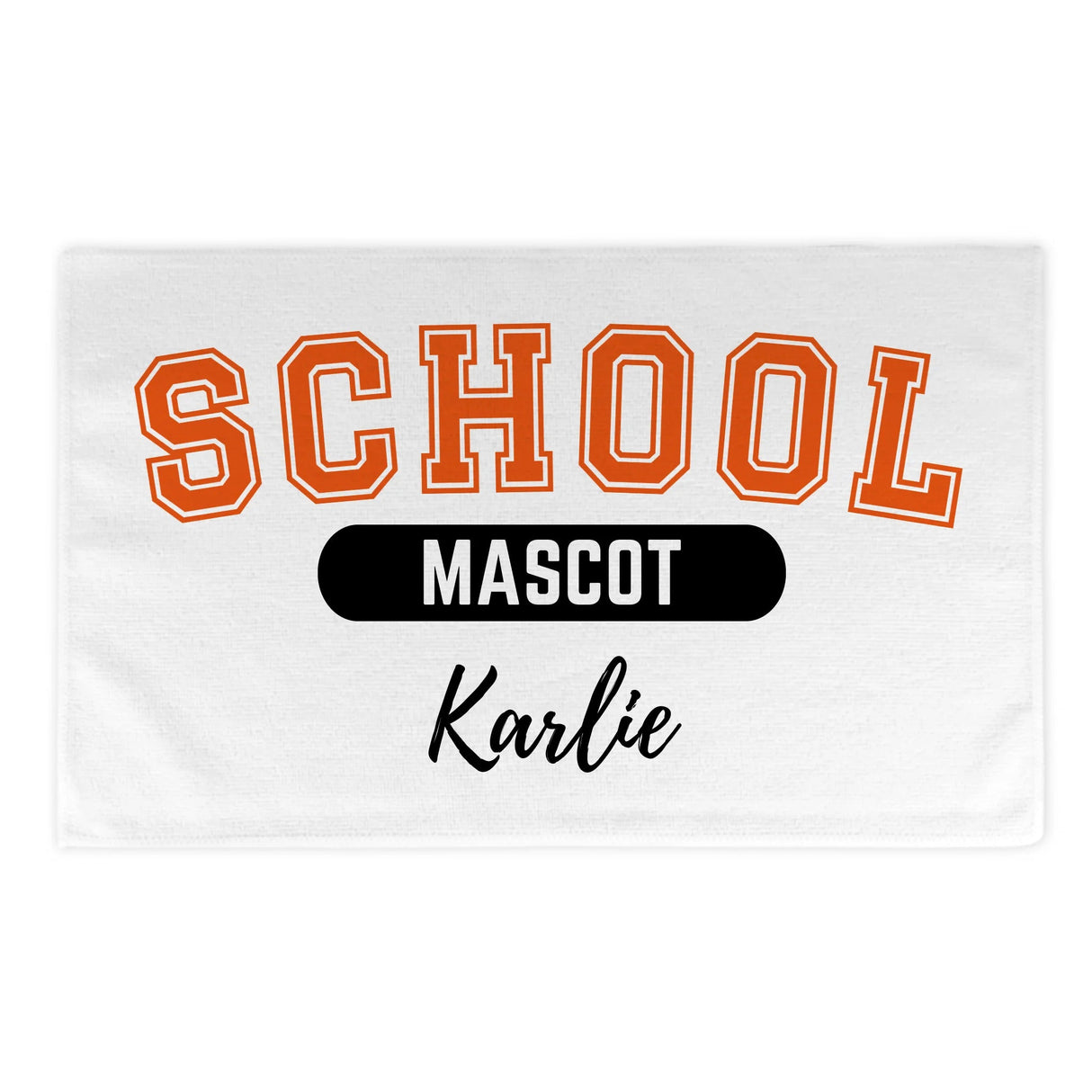 Custom School Spirit Rally Towel With School and Mascot With Classic Design