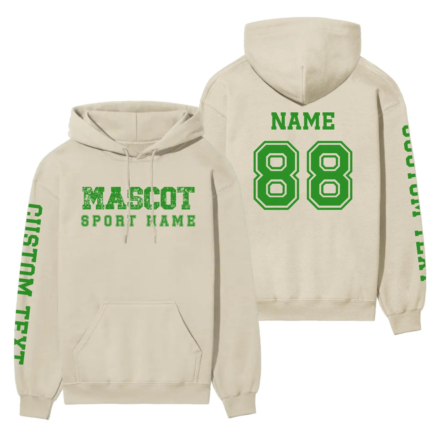 Custom School Spirit on a Hoodie With Mascot and Sport with Grunge and Classic Design on a Hoodie