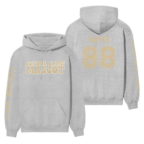 Custom School Spirit on a Hoodie With School and Mascot Name With Retro Design on a Hoodie