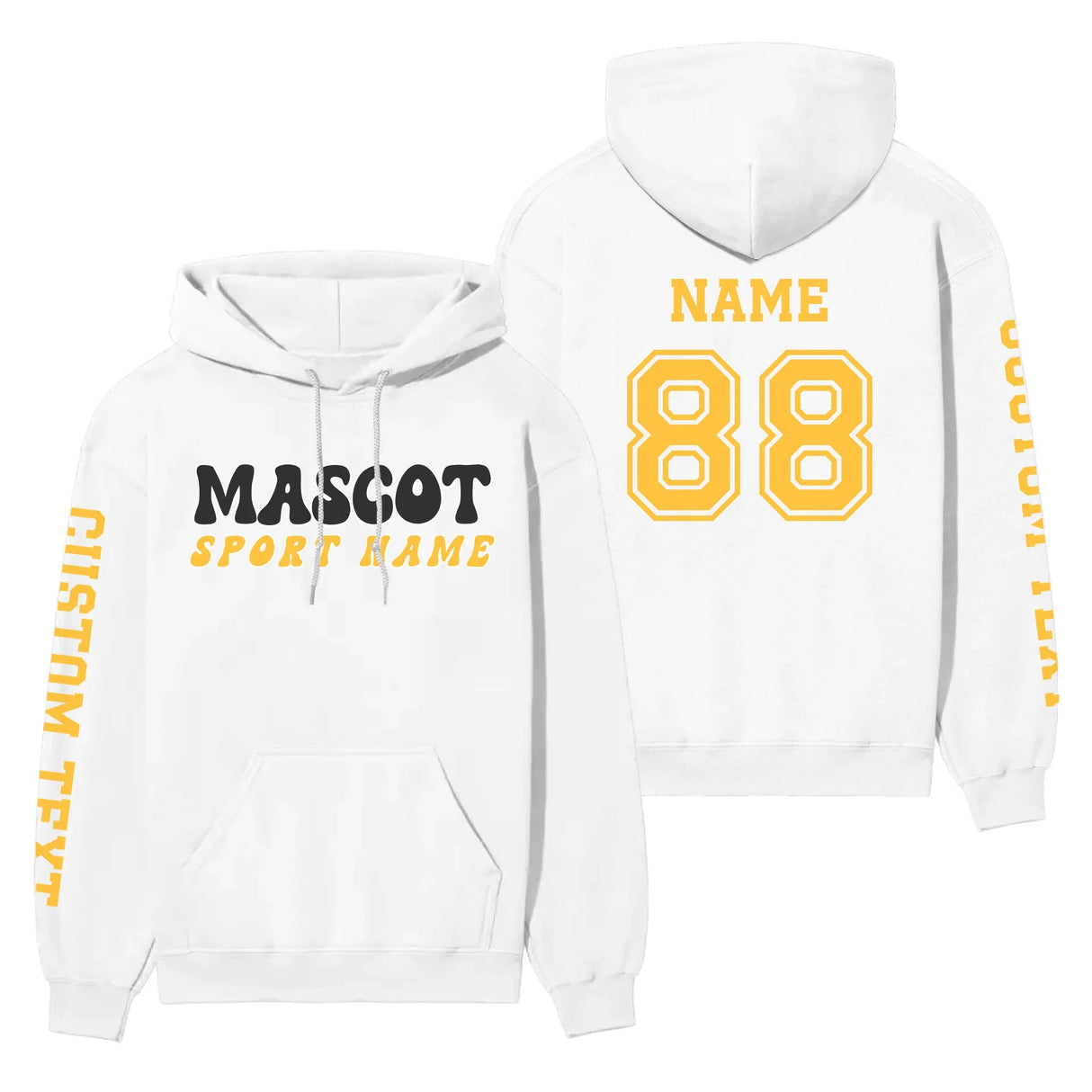 Custom School Spirit on a Hoodie With Mascot and Sport With Retro Design on a Hoodie