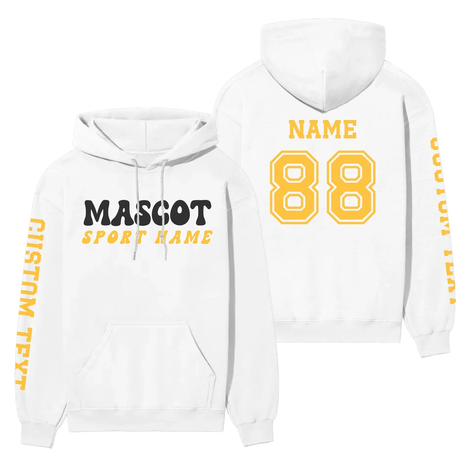 Custom School Spirit on a Hoodie With Mascot and Sport With Retro Design on a Hoodie