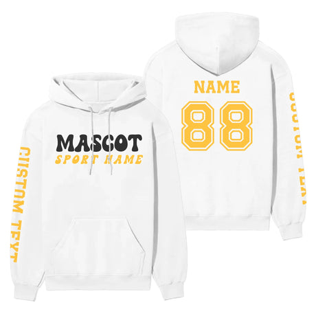 Custom School Spirit on a Hoodie With Mascot and Sport With Retro Design on a Hoodie