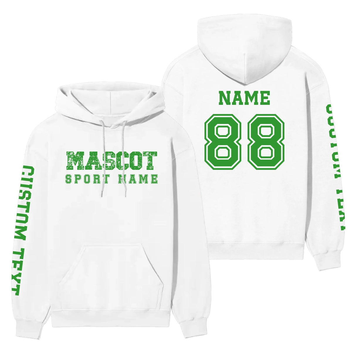 Custom School Spirit on a Hoodie With Mascot and Sport with Grunge and Classic Design on a Hoodie