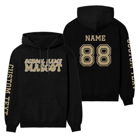 Custom School Spirit on a Hoodie With School and Mascot Name With Retro Design on a Hoodie