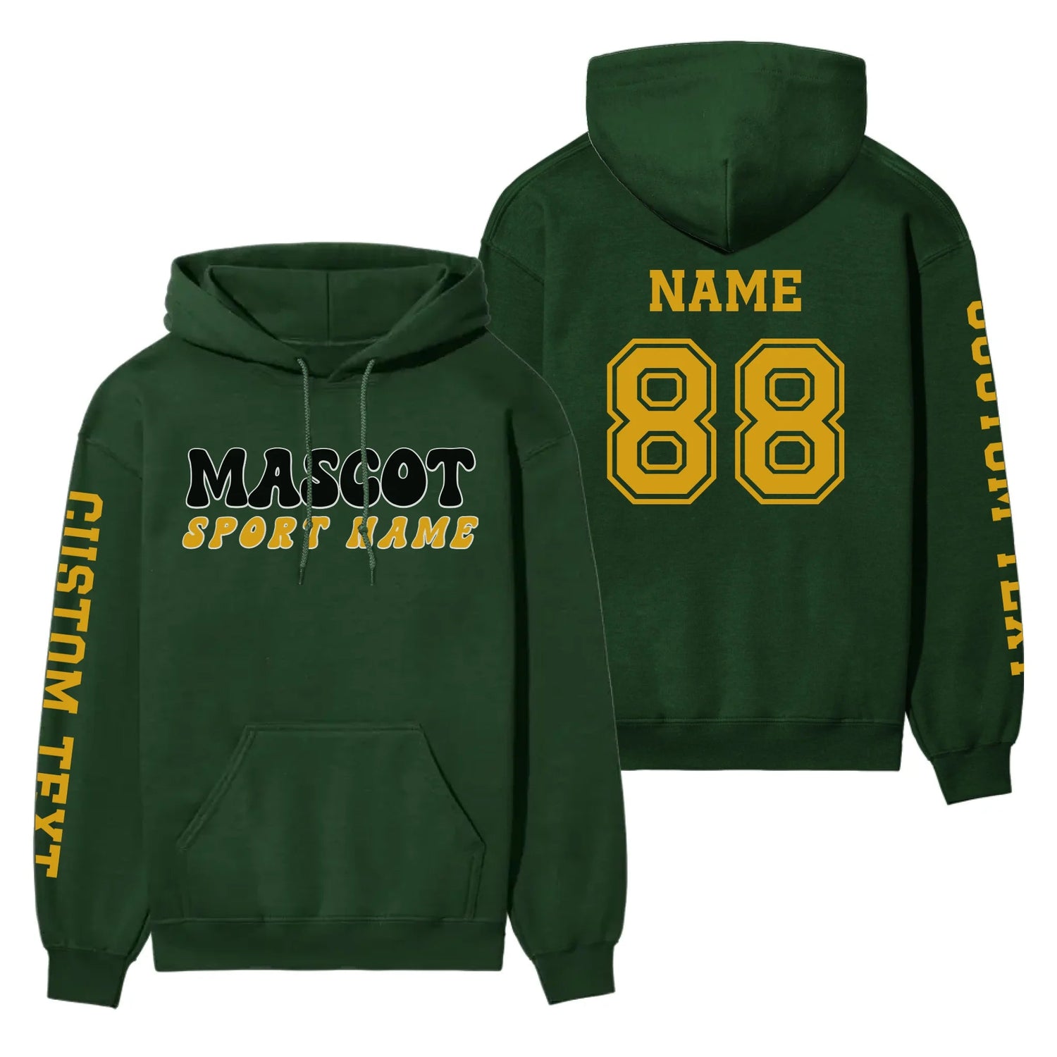 Custom School Spirit on a Hoodie With Mascot and Sport With Retro Design on a Hoodie