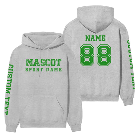 Custom School Spirit on a Hoodie With Mascot and Sport with Grunge and Classic Design on a Hoodie