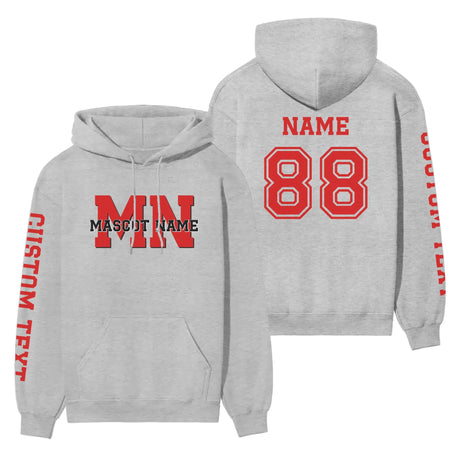 Custom School Mascot on a Hoodie With Initials and Mascot Name on a Hoodie