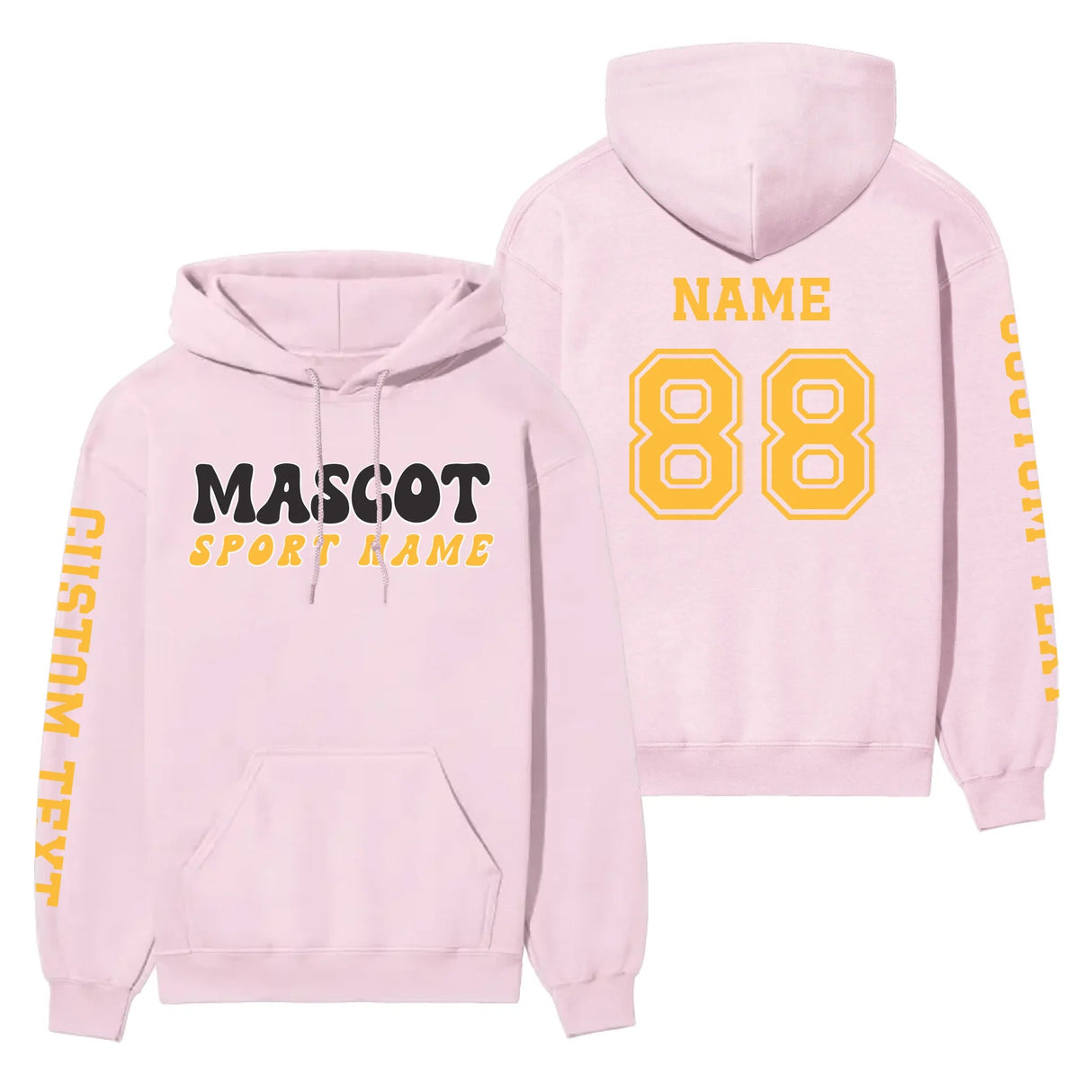 Custom School Spirit on a Hoodie With Mascot and Sport With Retro Design on a Hoodie