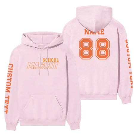 Custom School Spirit on a Hoodie With School and Mascot with Outline Design on a Hoodie