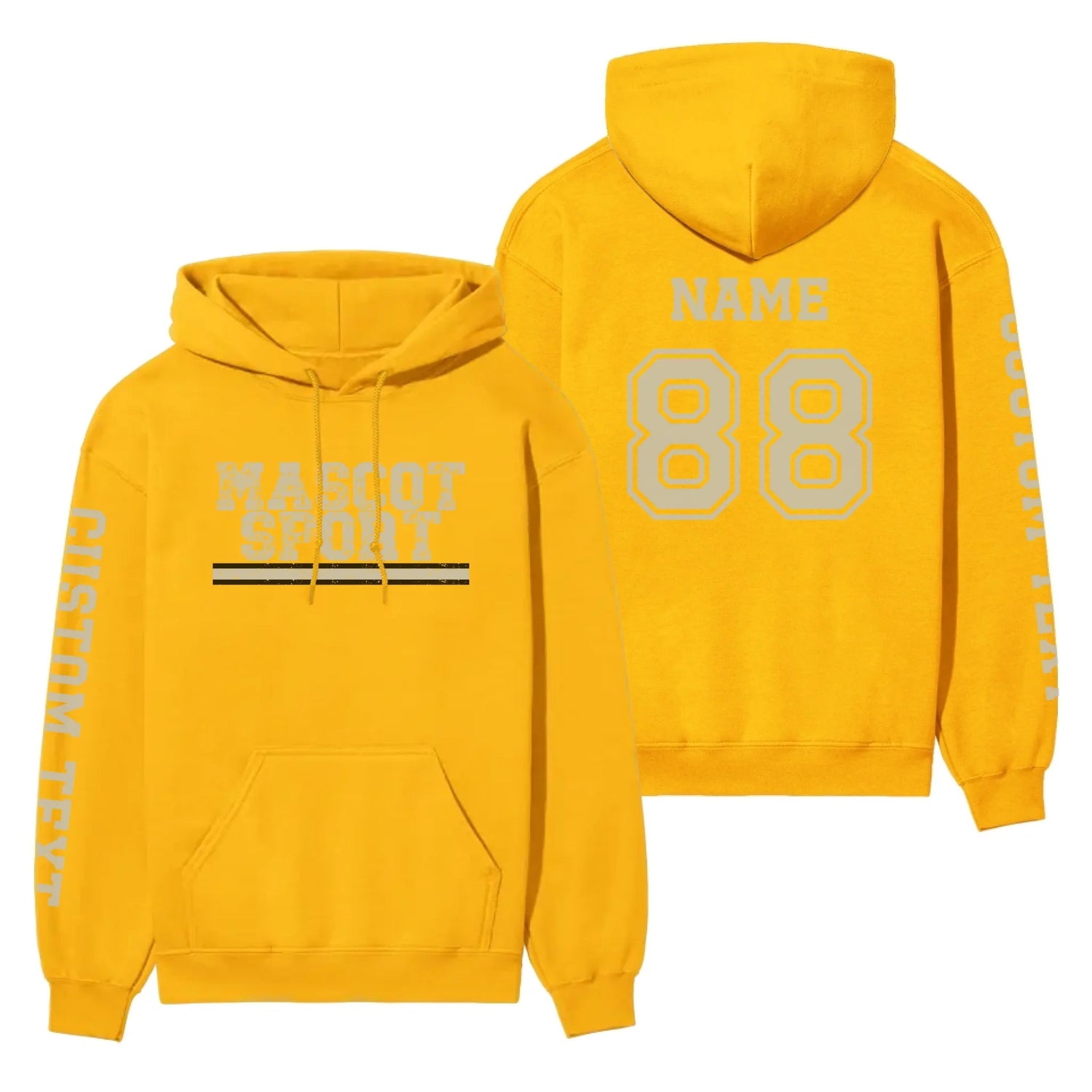 Custom School Spirit on a Hoodie With Mascot and Sport with Grunge Design on a Hoodie