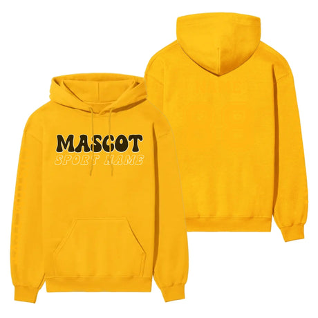Custom School Spirit on a Hoodie With Mascot and Sport With Retro Design on a Hoodie