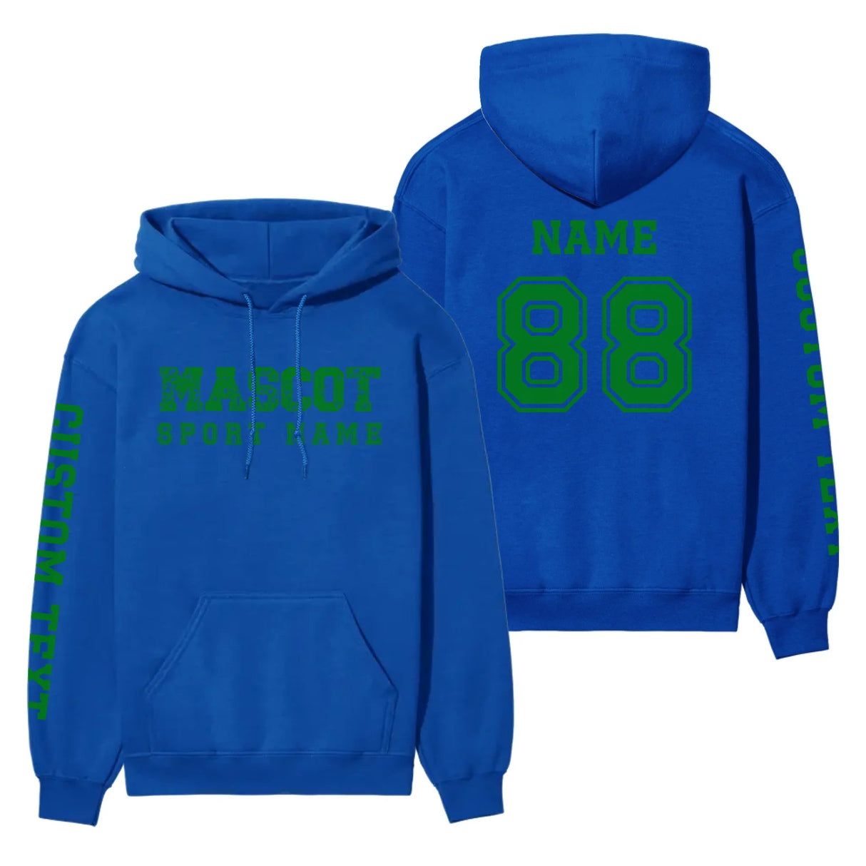 Custom School Spirit on a Hoodie With Mascot and Sport with Grunge and Classic Design on a Hoodie