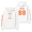 Custom School Spirit on a Hoodie With School, Initial & Sport Name With Collegiate Letter Design on a Hoodie