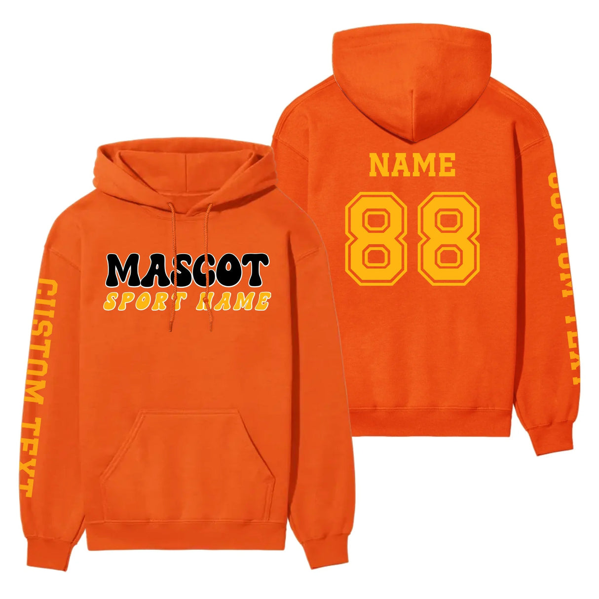 Custom School Spirit on a Hoodie With Mascot and Sport With Retro Design on a Hoodie