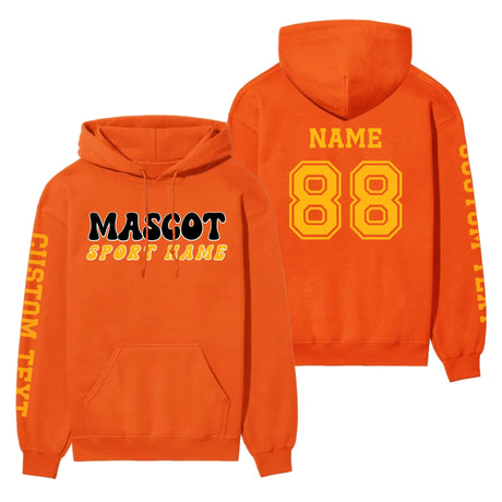 Custom School Spirit on a Hoodie With Mascot and Sport With Retro Design on a Hoodie