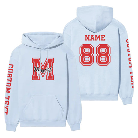 Custom School Mascot on a Hoodie With Large Initial and Mascot Name on a Hoodie