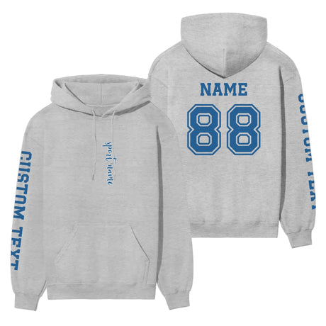 Custom School Spirit on a Hoodie With Mascot & Sport Name With Modern Vertical Design on a Hoodie