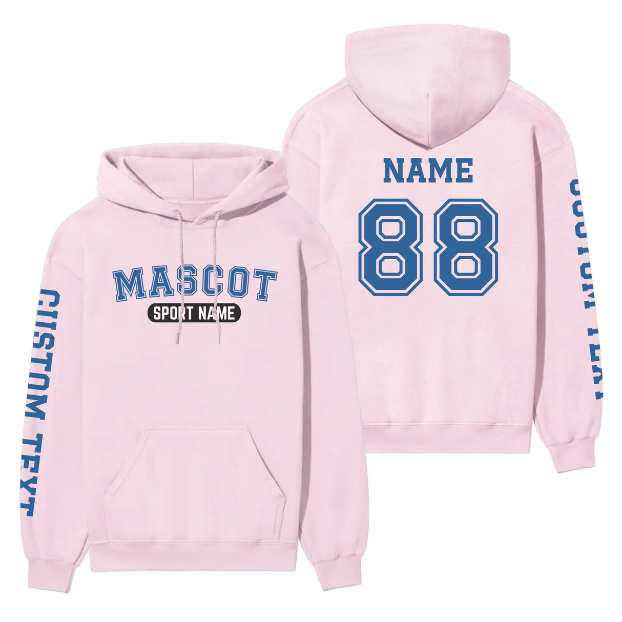 Custom School Spirit on a Hoodie With Mascot and Sport With Classic Design on a Hoodie