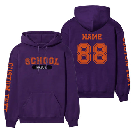 Custom School Spirit on a Hoodie With School and Mascot With Classic Design on a Hoodie