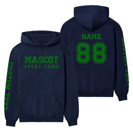 Custom School Spirit on a Hoodie With Mascot and Sport with Grunge and Classic Design on a Hoodie