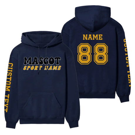 Custom School Spirit on a Hoodie With Mascot and Sport With Retro Design on a Hoodie