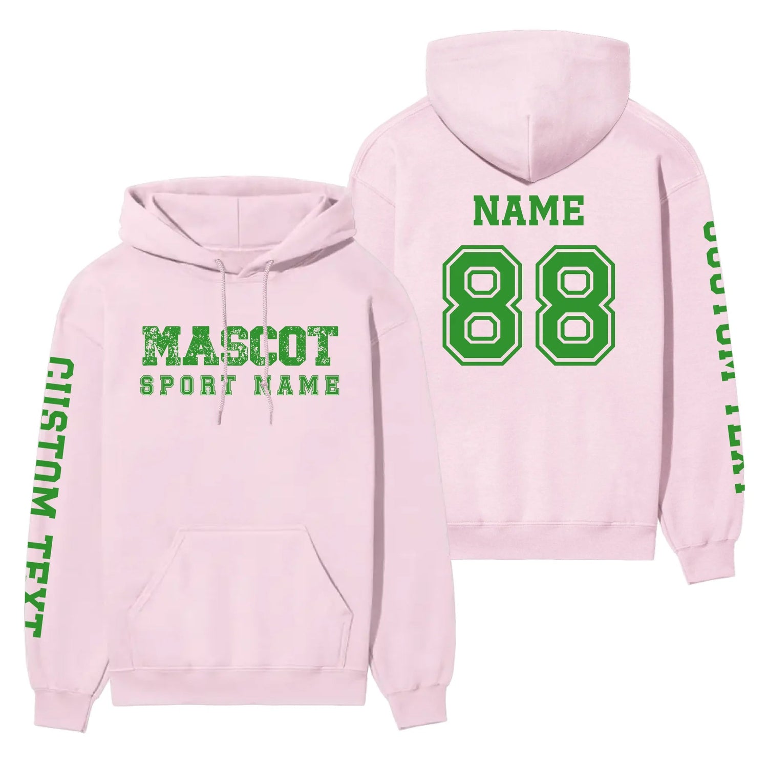 Custom School Spirit on a Hoodie With Mascot and Sport with Grunge and Classic Design on a Hoodie