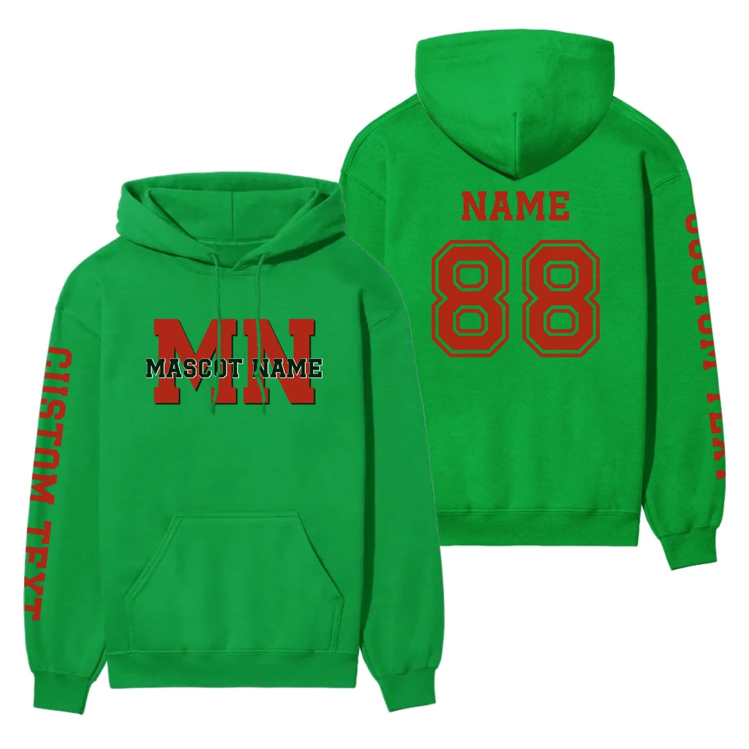 Custom School Mascot on a Hoodie With Initials and Mascot Name on a Hoodie
