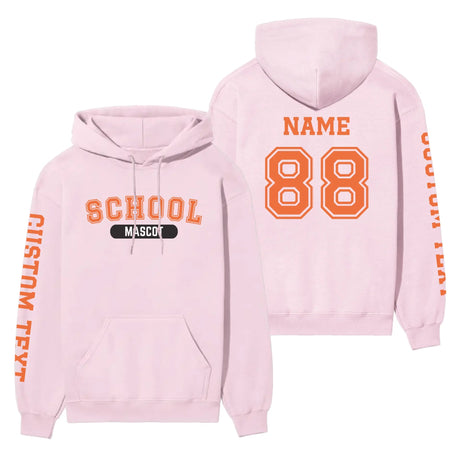 Custom School Spirit on a Hoodie With School and Mascot With Classic Design on a Hoodie