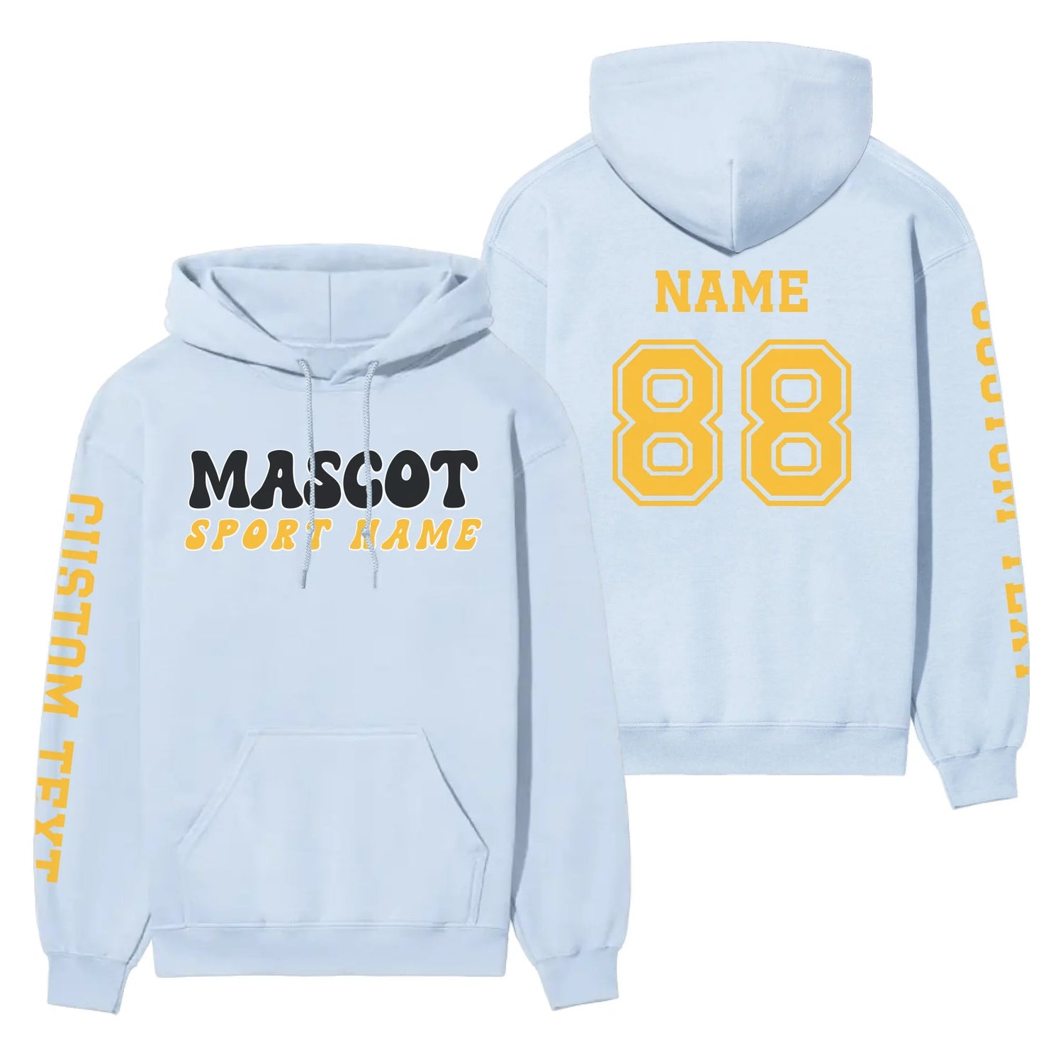 Custom School Spirit on a Hoodie With Mascot and Sport With Retro Design on a Hoodie
