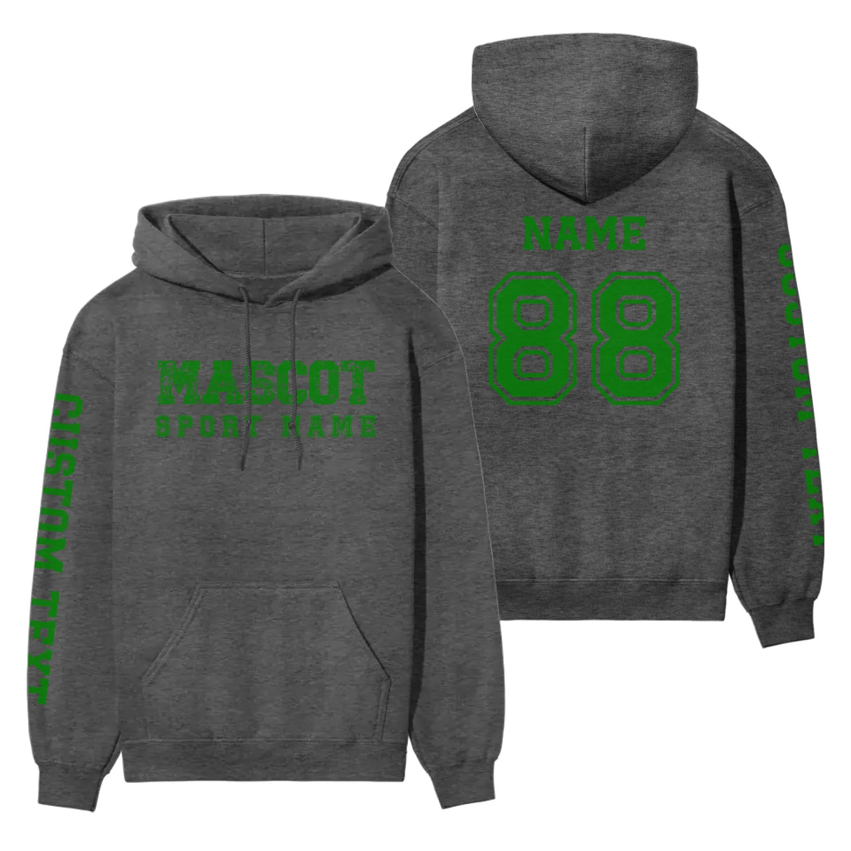 Custom School Spirit on a Hoodie With Mascot and Sport with Grunge and Classic Design on a Hoodie