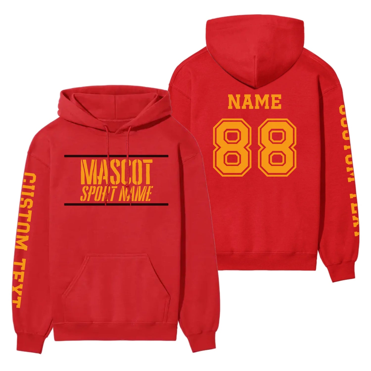 Custom School Spirit on a Hoodie With Mascot and Sport With Stencil Design on a Hoodie