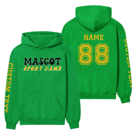 Custom School Spirit on a Hoodie With Mascot and Sport With Retro Design on a Hoodie