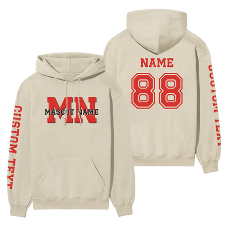 Custom School Mascot on a Hoodie With Initials and Mascot Name on a Hoodie