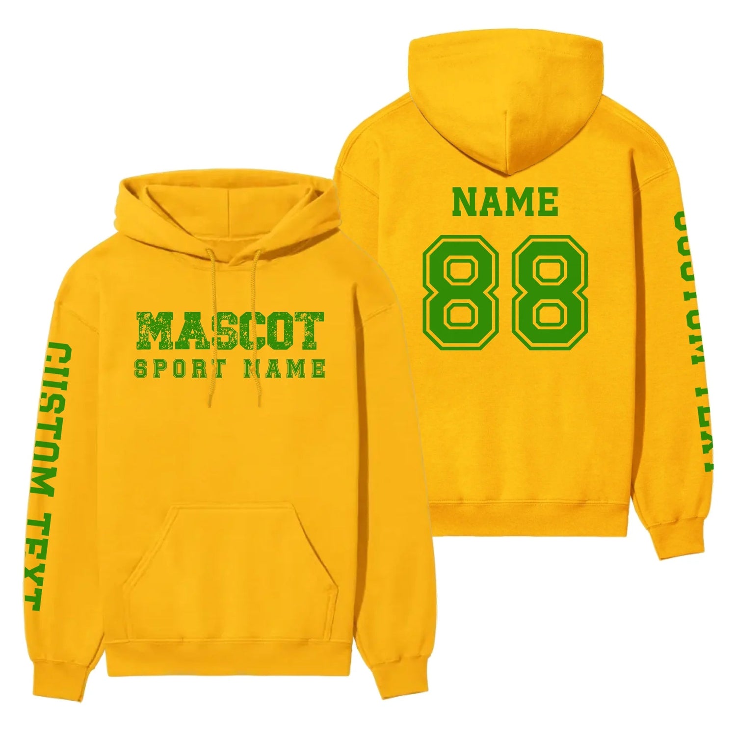Custom School Spirit on a Hoodie With Mascot and Sport with Grunge and Classic Design on a Hoodie