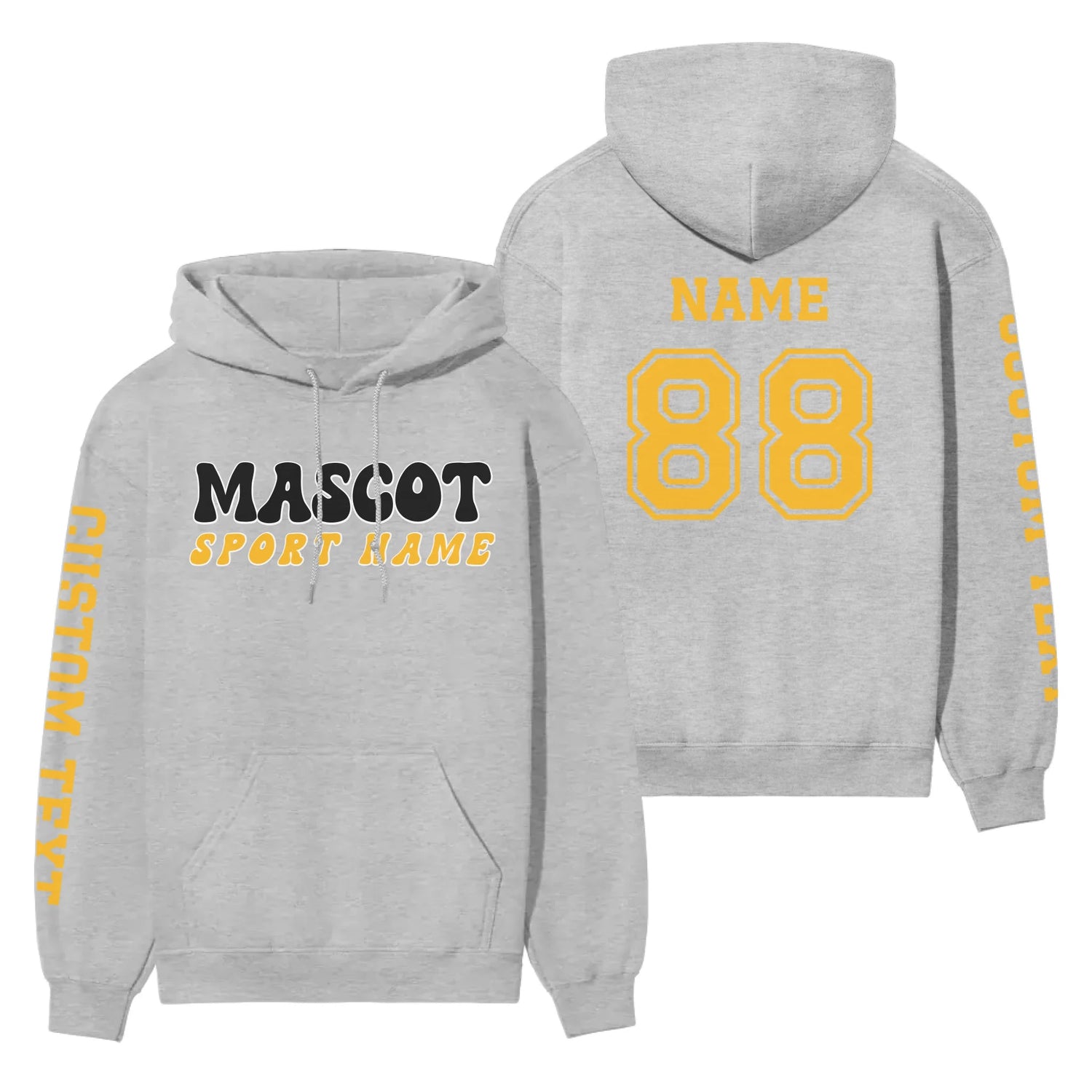 Custom School Spirit on a Hoodie With Mascot and Sport With Retro Design on a Hoodie