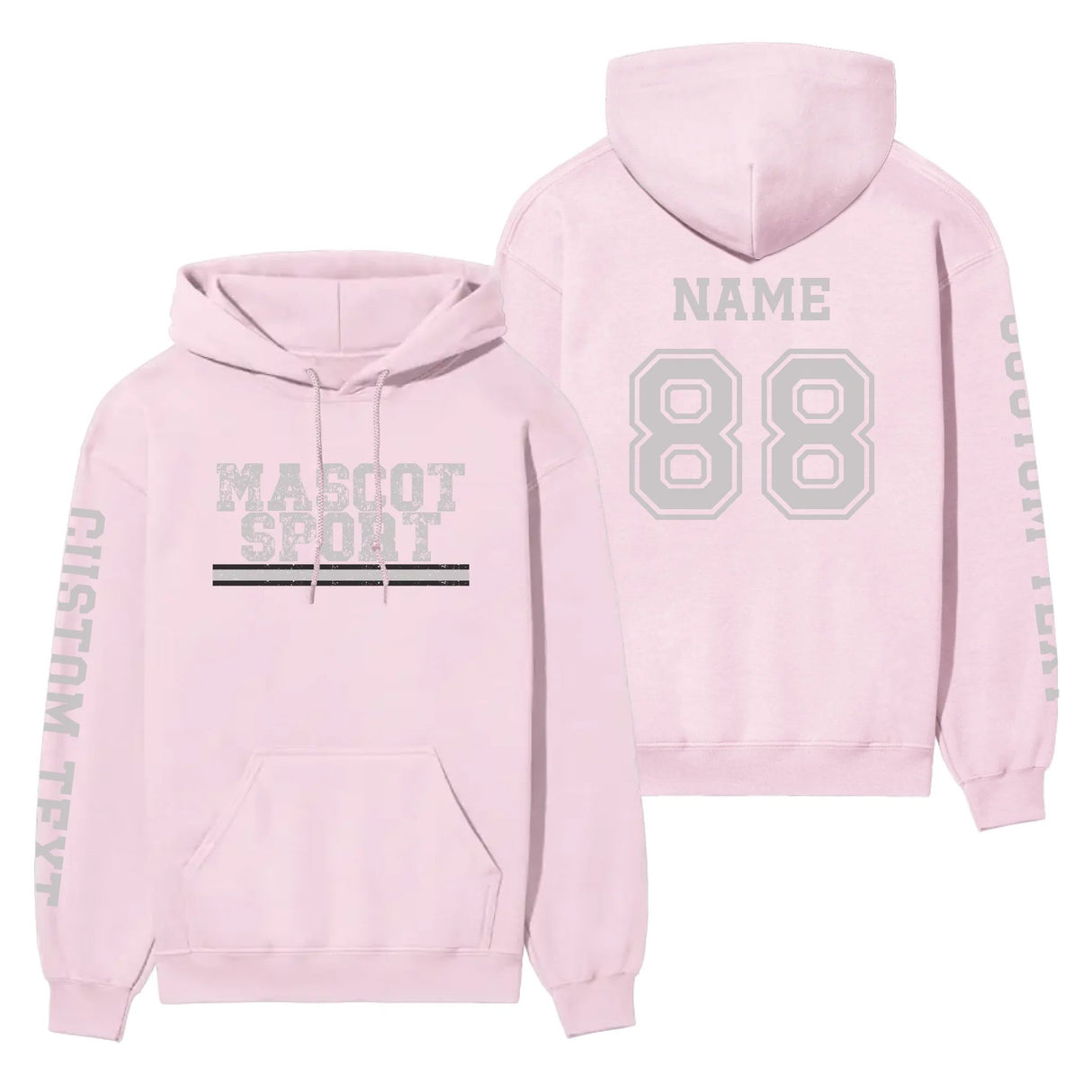 Custom School Spirit on a Hoodie With Mascot and Sport with Grunge Design on a Hoodie