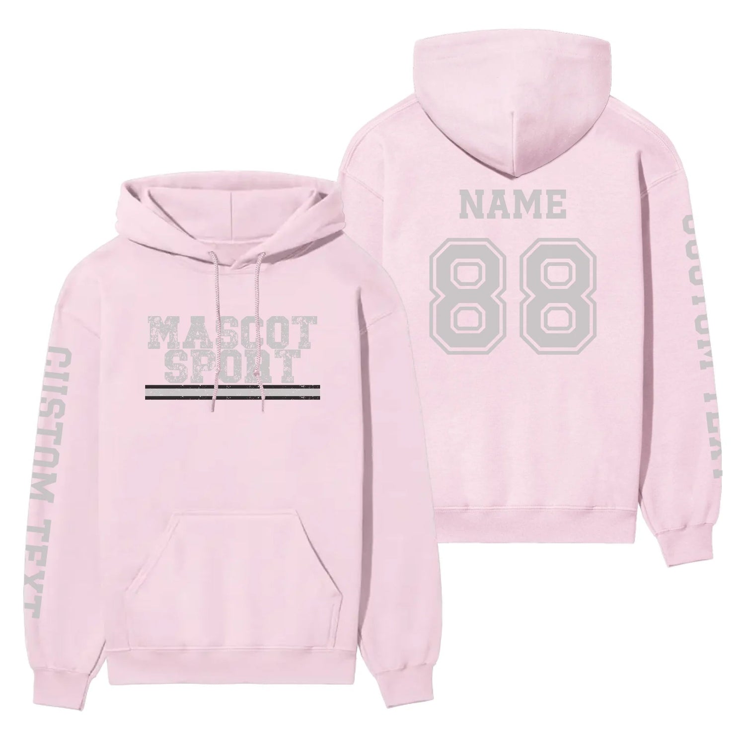 Custom School Spirit on a Hoodie With Mascot and Sport with Grunge Design on a Hoodie