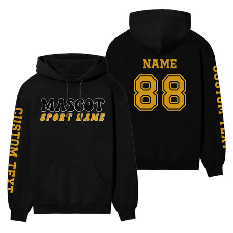 Custom School Spirit on a Hoodie With Mascot and Sport With Retro Design on a Hoodie