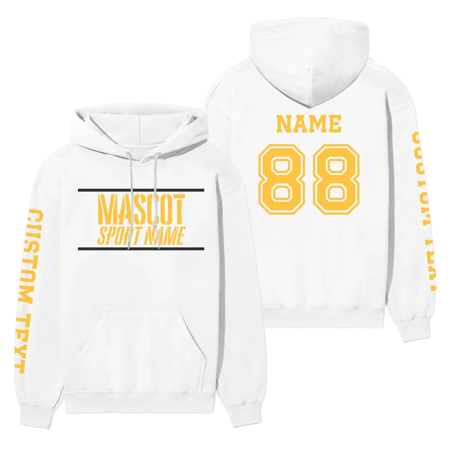 Custom School Spirit on a Hoodie With Mascot and Sport With Stencil Design on a Hoodie