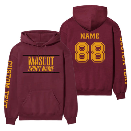 Custom School Spirit on a Hoodie With Mascot and Sport With Stencil Design on a Hoodie