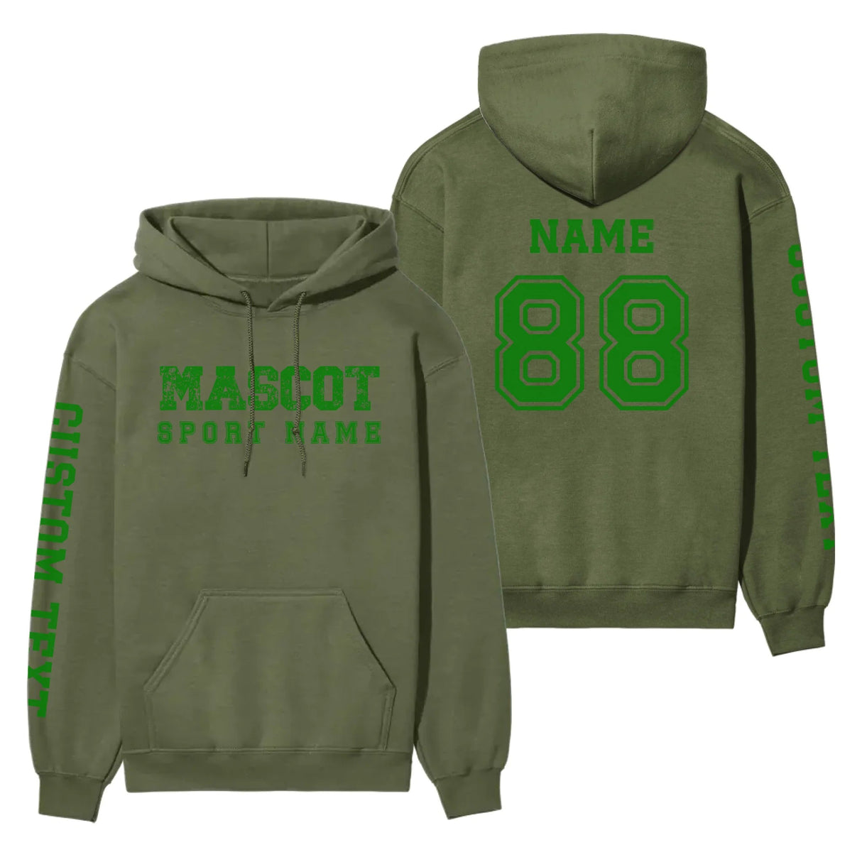 Custom School Spirit on a Hoodie With Mascot and Sport with Grunge and Classic Design on a Hoodie