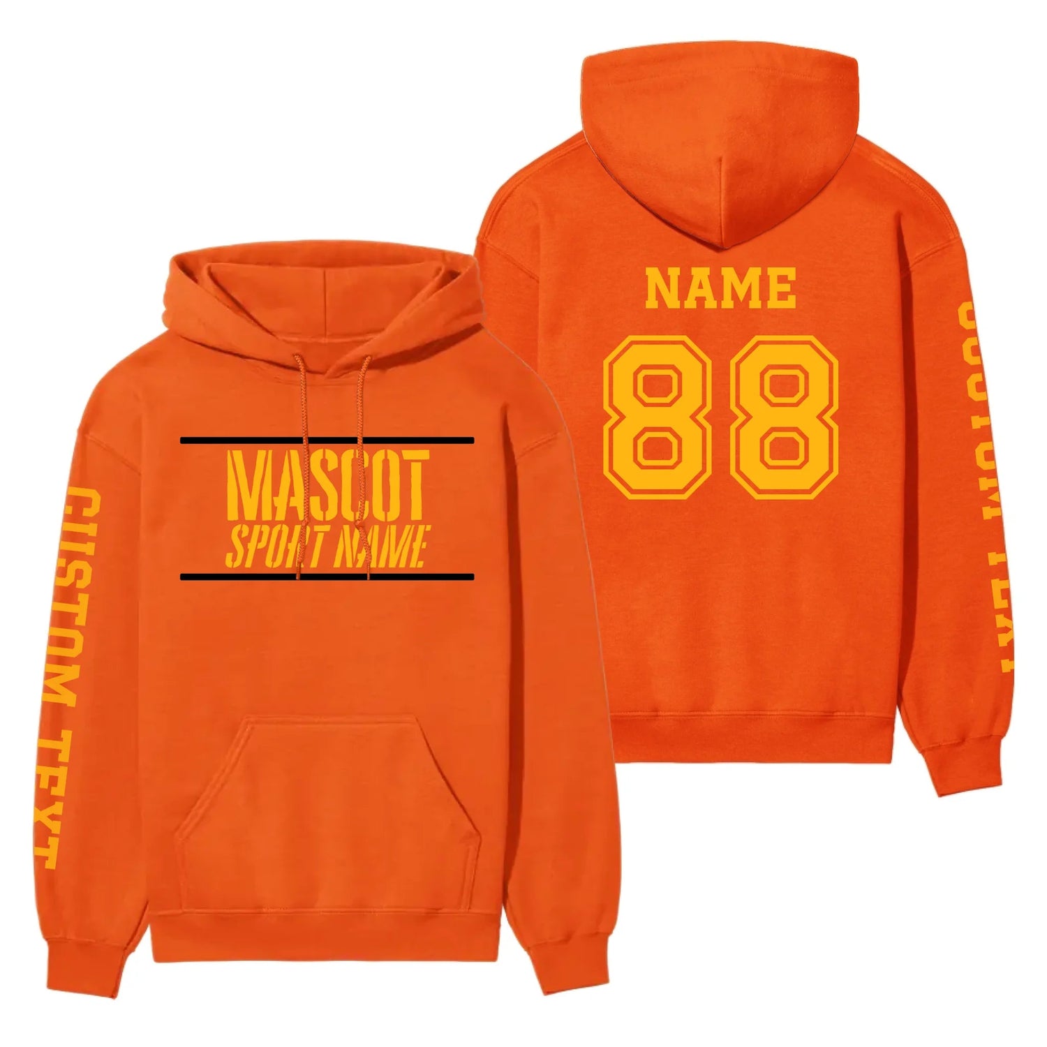 Custom School Spirit on a Hoodie With Mascot and Sport With Stencil Design on a Hoodie