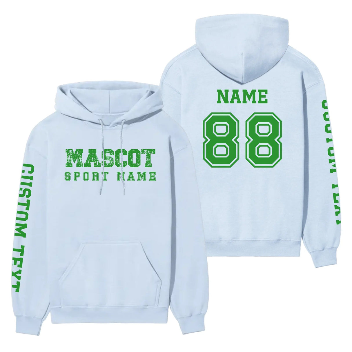 Custom School Spirit on a Hoodie With Mascot and Sport with Grunge and Classic Design on a Hoodie