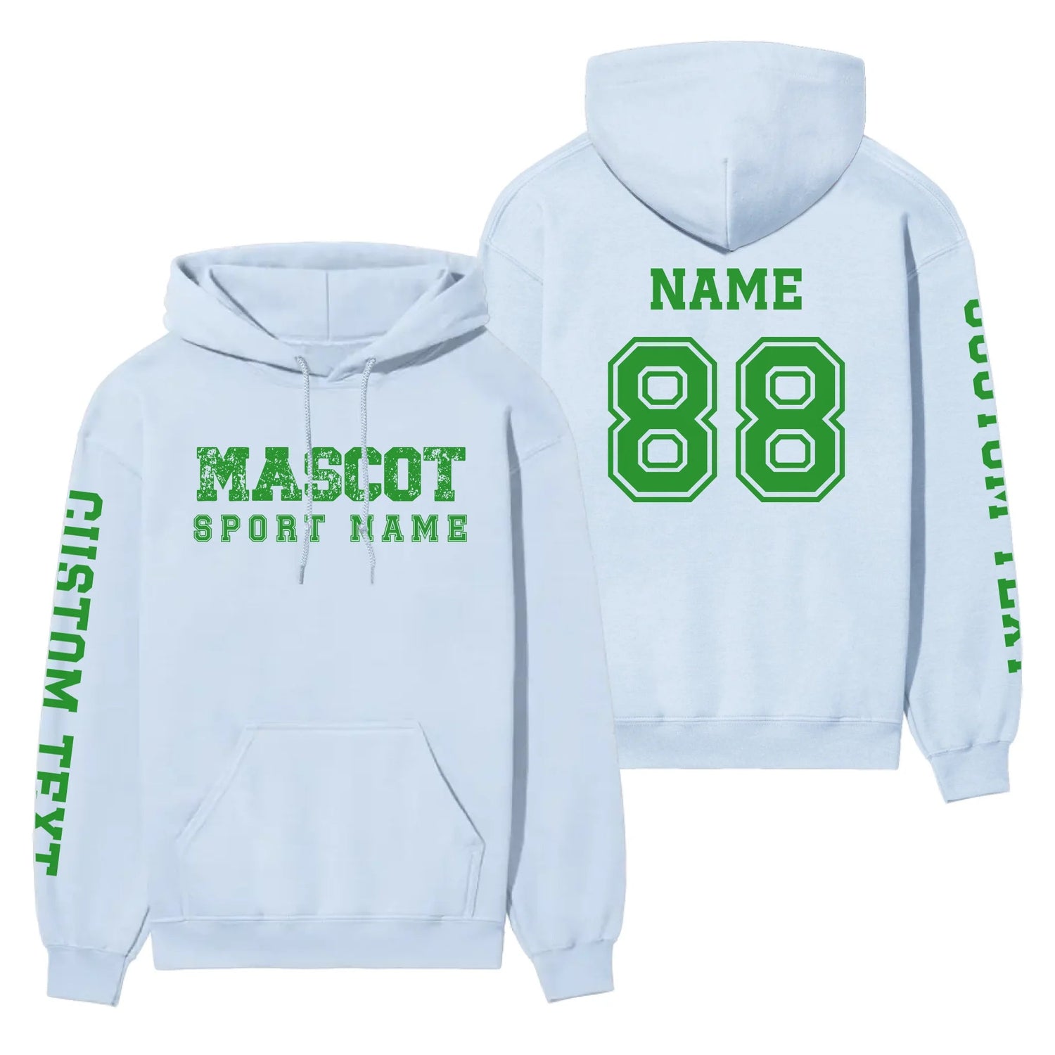 Custom School Spirit on a Hoodie With Mascot and Sport with Grunge and Classic Design on a Hoodie