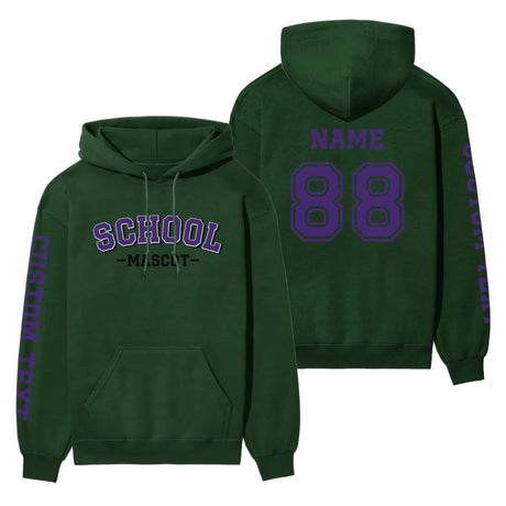 Custom School Spirit on a Hoodie With School and Mascot Name With Classic Arch Design on a Hoodie