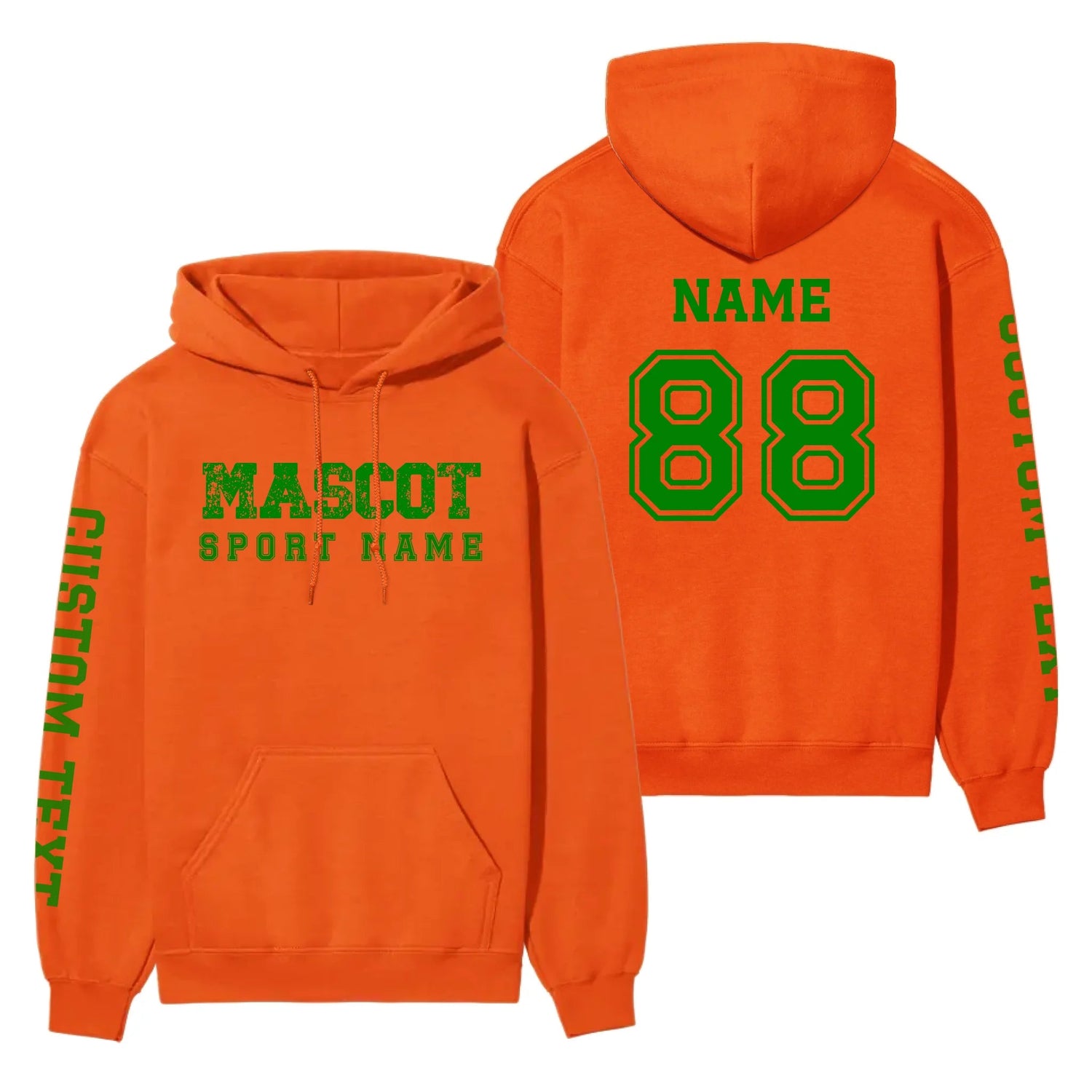 Custom School Spirit on a Hoodie With Mascot and Sport with Grunge and Classic Design on a Hoodie