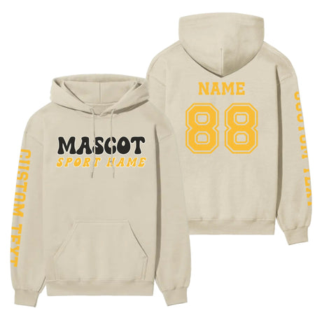 Custom School Spirit on a Hoodie With Mascot and Sport With Retro Design on a Hoodie